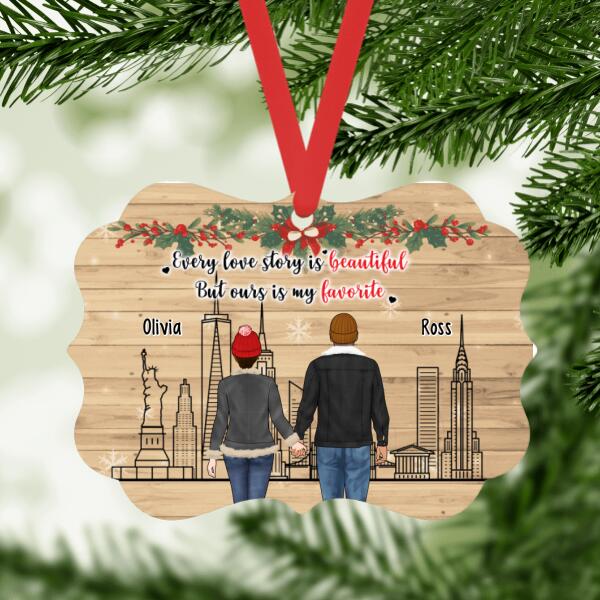Personalized Metal Ornament, Every Love Story Is Beautiful But Ours Is My Favorite, Christmas Gift For Couples