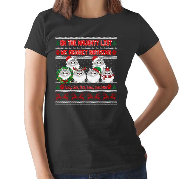 Personalized Shirt, Up To 6 Cats, Christmas Is Better With Cats, Christmas Gift For Cat Lovers