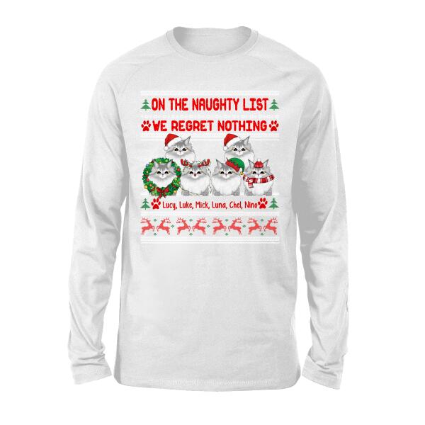 Personalized Shirt, Up To 6 Cats, Christmas Is Better With Cats, Christmas Gift For Cat Lovers