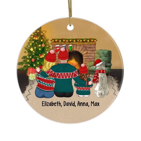 Personalized Ornament, Family with Kid and Dogs Gift For Christmas