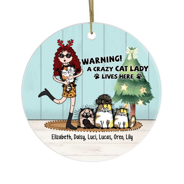 Personalized Metal Ornament, Crazy Cat Lady, Christmas Gift For Cat Lovers