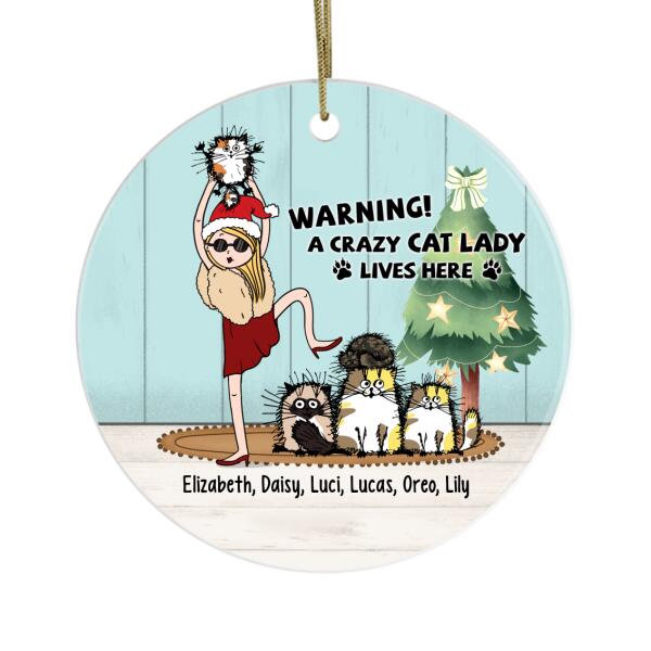 Personalized Ornament, Crazy Cat Lady, Christmas Gift For Cat Lovers