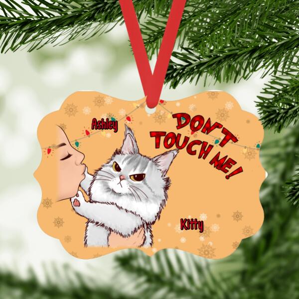 Personalized Ornament, Cat No Kisses, Christmas Gift For Cat Lovers