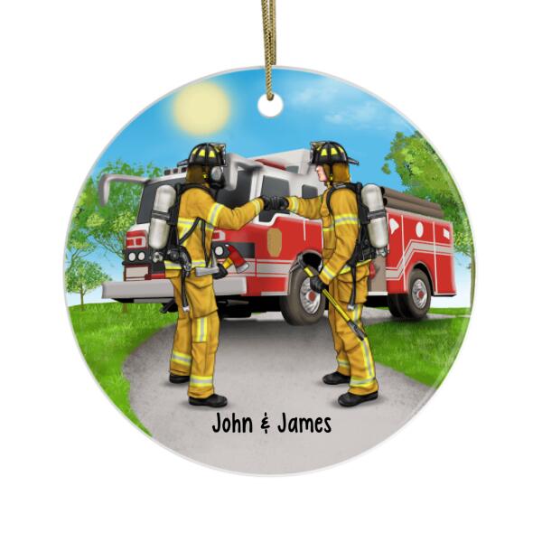 Personalized Ornament, Firefighter Partners for Couple, Friends, Christmas Gift for Firefighters