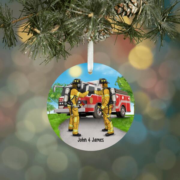 Personalized Ornament, Firefighter Partners for Couple, Friends, Christmas Gift for Firefighters