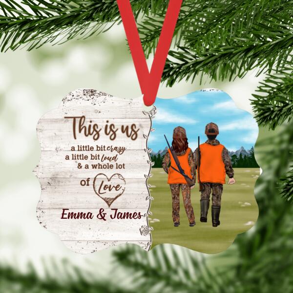 Personalized Metal Ornament, Favorite Place In All The World - Couple Gift, Christmas Gift For Hunters