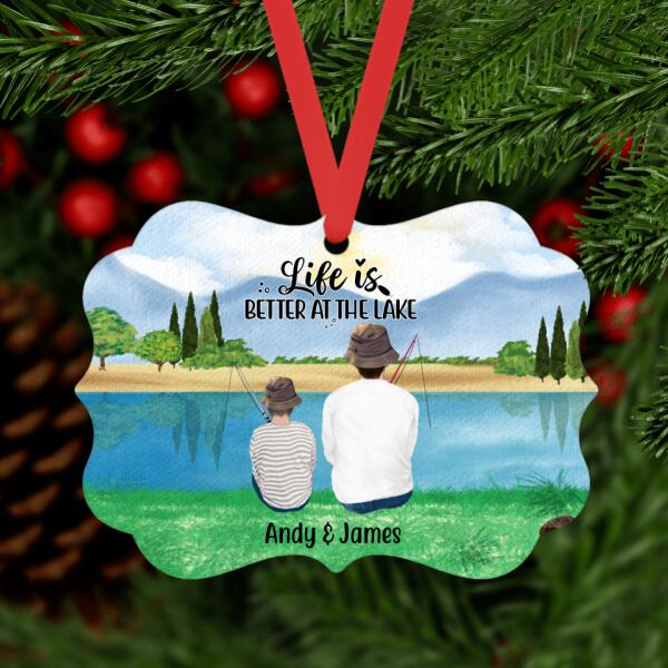 Life Is Better at the Lake - Personalized Gifts Custom Fishing Ornament for Dad, Mom, and Fishing Lovers