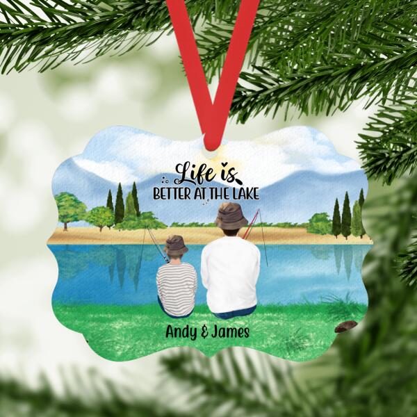 Life Is Better at the Lake - Personalized Gifts Custom Fishing Ornament for Dad, Mom, and Fishing Lovers