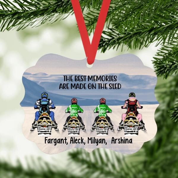 Personalized Ornament, Snowmobiling Family, Gifts for Family And Snowmobilers