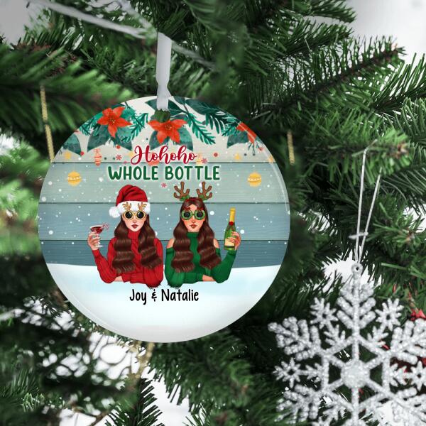 Personalized Metal Ornament, Up To 3 Girls, Holiday Drinking Buddy, Christmas Theme, Christmas Gift For Friends, Sisters