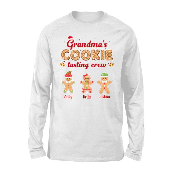 Grandma's Cookies Tasting Crew - Christmas Personalized Gifts Custom Shirt for Family for Grandma