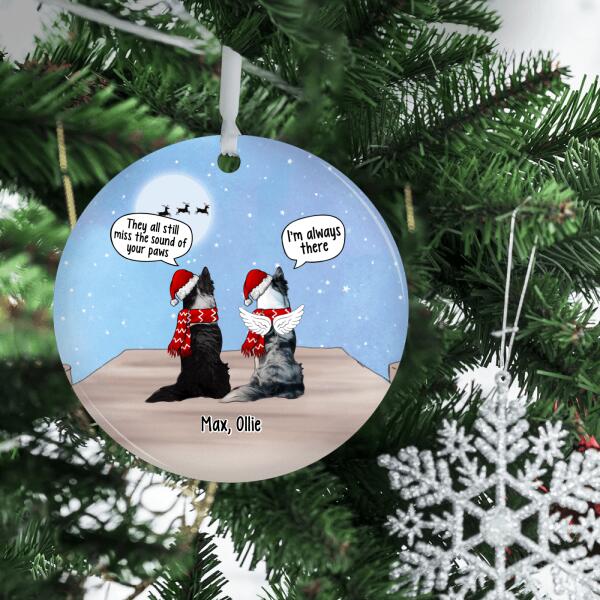 Personalized Ornament, Memorial Dogs With Conversation, Christmas Gift for Dog Lovers