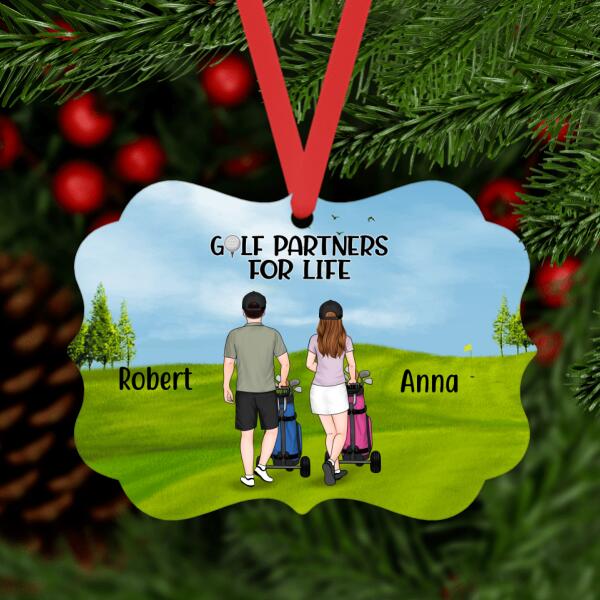 Personalized Metal Ornament, Golf Pushing Cart Partners, Gift For Christmas