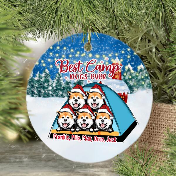 Personalized Ornament, Best Camp Dog Ever, Christmas Gift For Camping and Dog Lovers