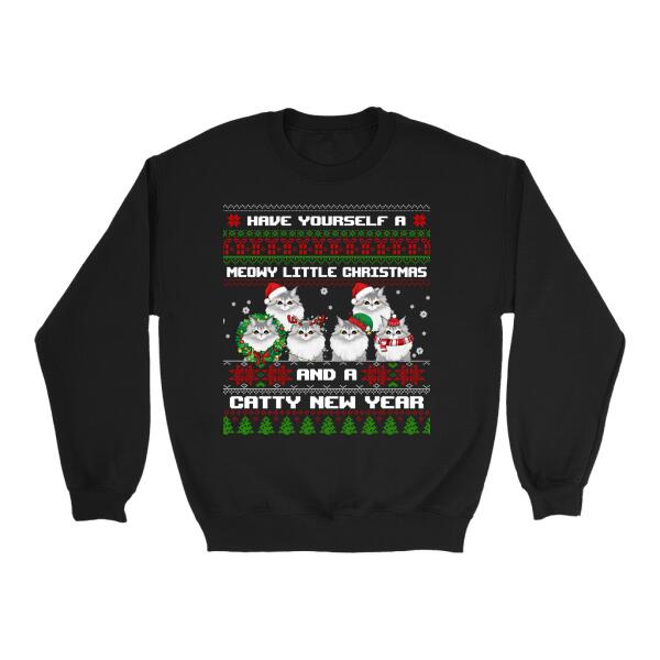 Personalized Shirt, Meowy Little Christmas And Catty New Year, Christmas Gift For Cat Lovers