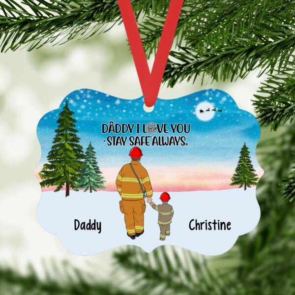 Personalized Metal Ornament, Firefighter Family - Parents And Kids, Gift For Christmas