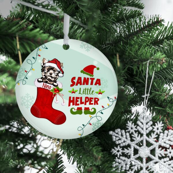 Personalized Ornament, Santa Little Helper, Christmas Gift For Dog Lovers, Cat Lovers