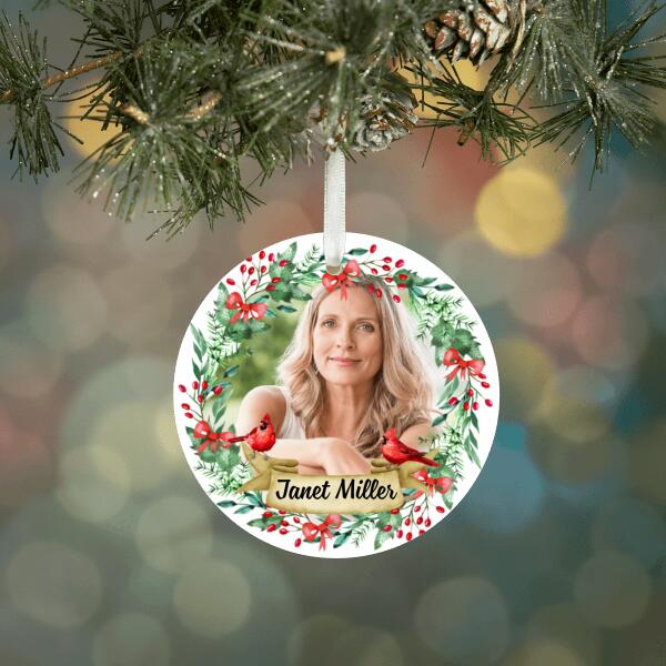 Personalized Ornament, Memorial Christmas Wreath, Christmas Gift For Loss Of Loved Ones
