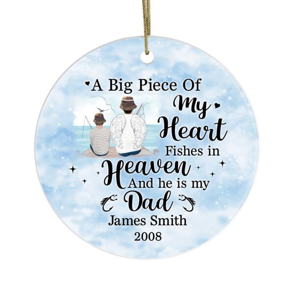 My Heart Heaven Dad - Personalized Gifts Custom Memorial Ornament for Family, for Dad, Memorial Gifts