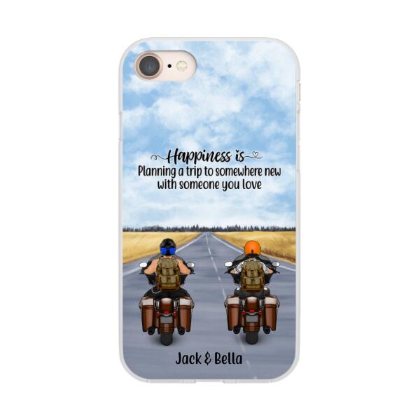Personalized Phone Case, Travelling By Motorcycle Partners, Motorcycle Touring, Gift for Motorcycle and Travelling Lovers