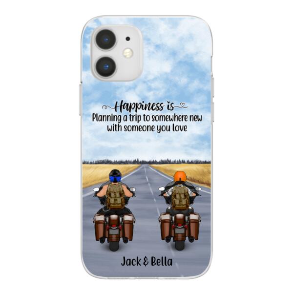 Personalized Phone Case, Travelling By Motorcycle Partners, Motorcycle Touring, Gift for Motorcycle and Travelling Lovers