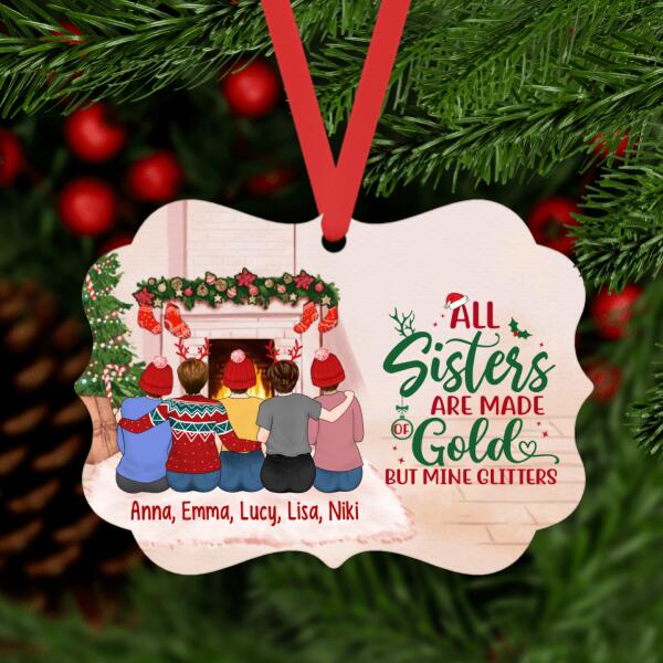 Personalized Metal Ornament, Up To 5 Girls, Christmas Besties - Gift For Sisters, Best Friends