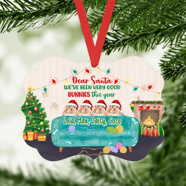Personalized Metal Ornament, Dear Santa We've Been A Very Good Bunnies This Year, Christmas Gift For Bunny Lovers