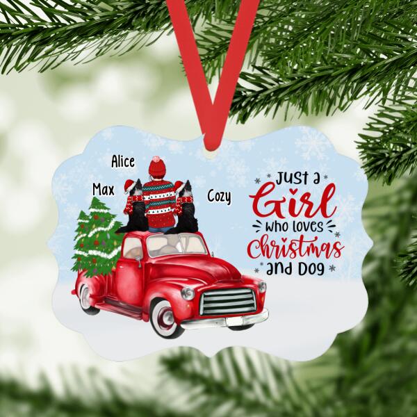 Just a Girl Who Loves Christmas and Dog - Christmas Personalized Gifts Custom Ornament for Dog Mom