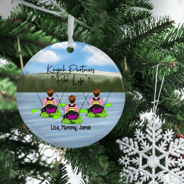 Personalized Ornament, Women Kayak Partners For Life, Gift For Kayak Lovers