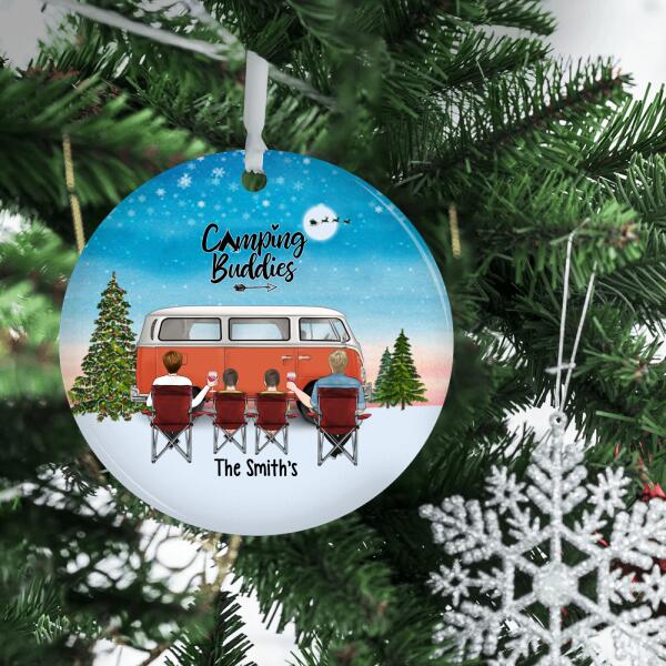 Personalized Metal Ornament, Camping Friends, Family And Kids, Gift For Christmas