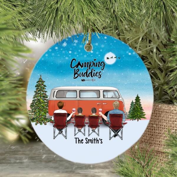 Personalized Metal Ornament, Camping Friends, Family And Kids, Gift For Christmas