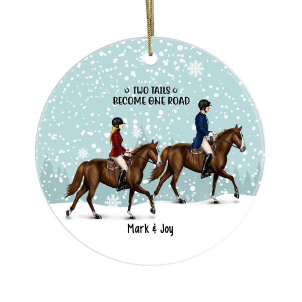 Personalized Metal Ornament, Couple Riding Horse, Christmas Gift For Couples, Horse Lovers