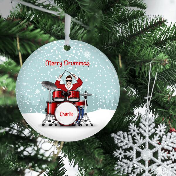 Personalized Ornament, Merry Drummas, Christmas Gift For Drummers