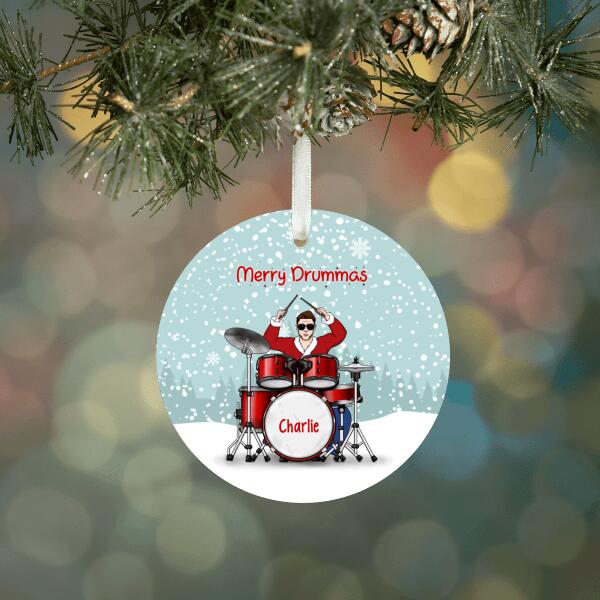 Personalized Ornament, Merry Drummas, Christmas Gift For Drummers
