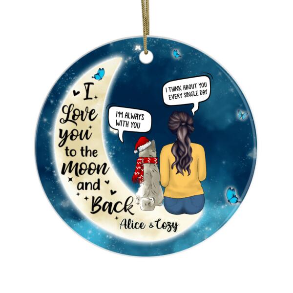 I Love You to the Moon and Back - Personalized Gifts Custom Memorial Ornament for Dog Mom, Memorial Gifts
