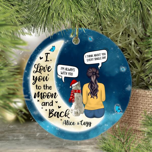 I Love You to the Moon and Back - Personalized Gifts Custom Memorial Ornament for Dog Mom, Memorial Gifts