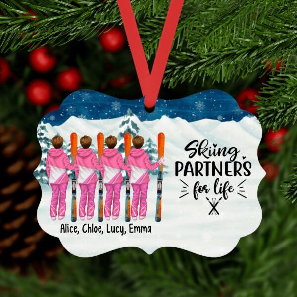 Personalized Metal Ornament, Skiing Partners For Life - Couple And Friends Gift, Gift for Skiers