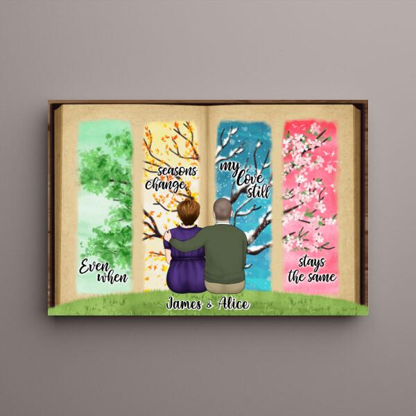 Personalized Canvas, Even When Seasons Change, My Love Still Stays The Same, Aniversarry Gift For Couple, Parents