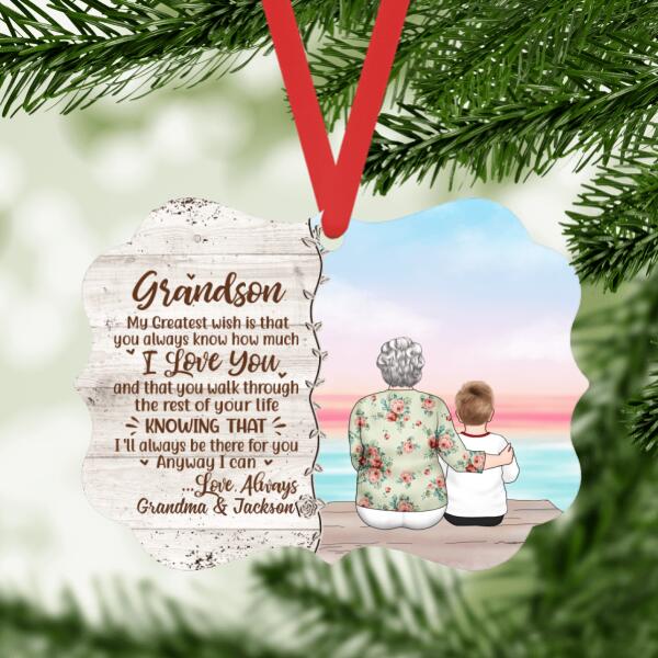 Christmas Personalized Gifts Custom Ornament for Grandson from Grandma