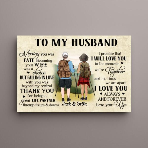 To My Husband - Personalized Gifts Custom Hiking Canvas for Husband, Hiking Lovers