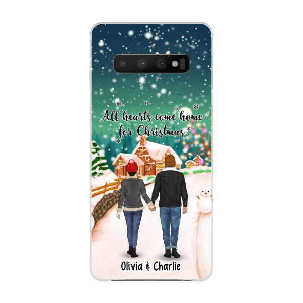 Personalized Phone Case, Standing Couple and Family, Christmas Gift For Couples