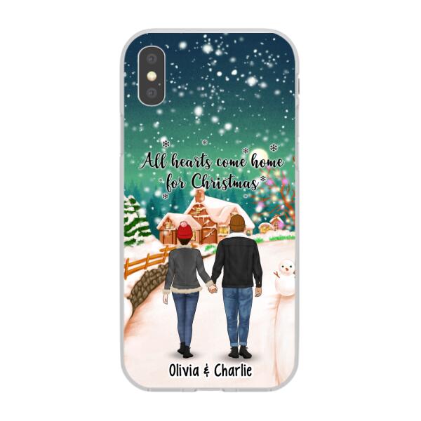 Personalized Phone Case, Standing Couple and Family, Christmas Gift For Couples