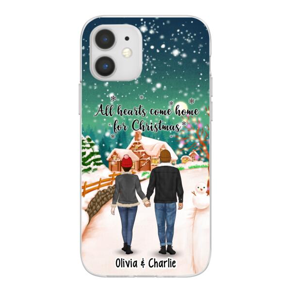Personalized Phone Case, Standing Couple and Family, Christmas Gift For Couples