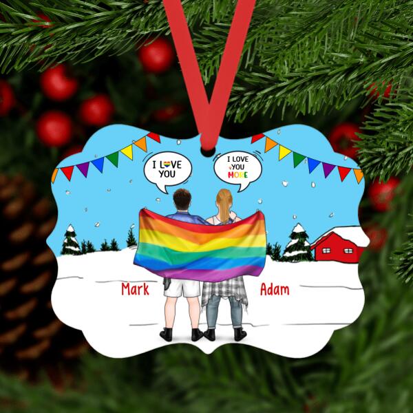 Personalized Metal Ornament, Conversation Couple Gift, Christmas Gift For LGBT Couples