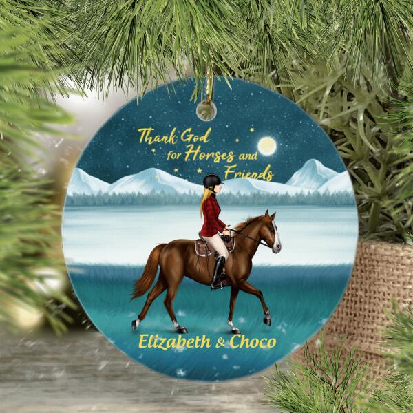 Personalized Ornament, Thank God for Horses And Friends, Gift For Horse Lovers