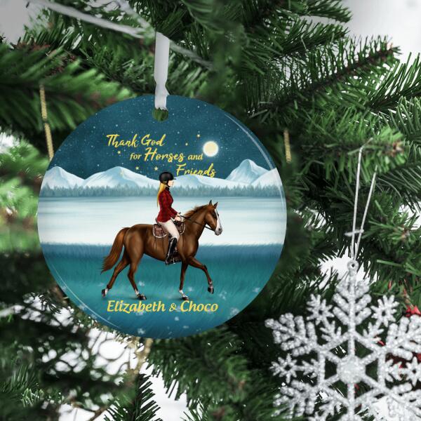 Personalized Ornament, Thank God for Horses And Friends, Gift For Horse Lovers