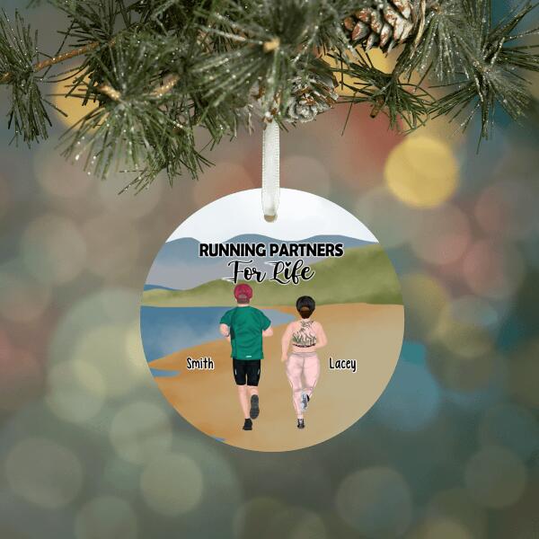 Personalized Ornament, Running Partners For Life, Gift For Running Couple And Friends