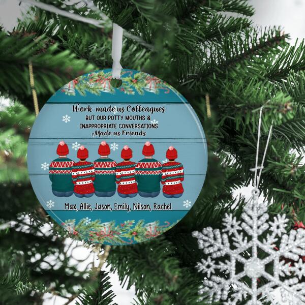 Personalized Ornament, Up To 6 People, Work Made Us Colleagues, Christmas Gift For Friends, Colleagues