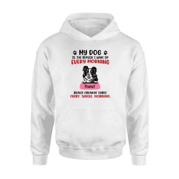 Personalized Shirt, Up To 5 Dogs, My Dog Is The Reason I Wake Up, Gift For Dog Lovers