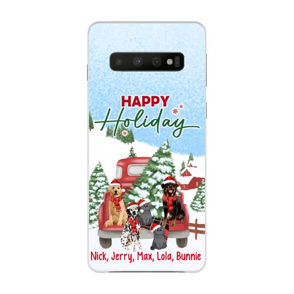 Personalized Phone Case - Christmas Truck Pets Custom Gift For Dogs Lover Cats Lover